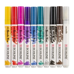 Brushpen Talens Ecoline set à 10 stuks handlettering