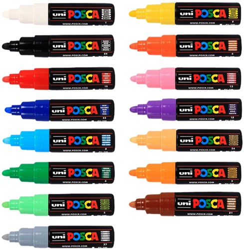 Paintmarker Uni POSCA PC7M breed grijs-2