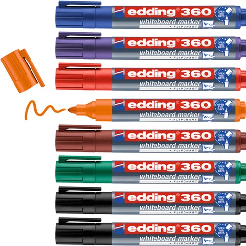 Whiteboardmarker edding 360 rond 1.5-3mm assorti 8 stuks-3