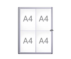 Binnenvitrine wand MAULextraslim whiteboard 4xA4 met slot