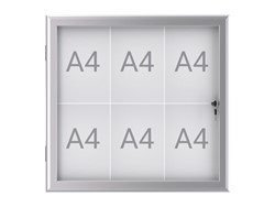 Buiten- binnenvitrine wand MAULexcite whiteboard 6xA4 met slot