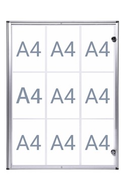 Binnenvitrine wand MAULextraslim whiteboard 9xA4 met slot