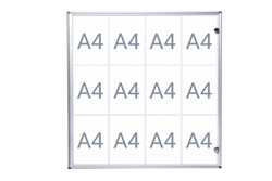 Binnenvitrine wand MAULextraslim whiteboard 12xA4 met slot