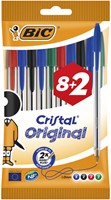 Balpen Bic Cristal medium assorti zakje à 8+2 gratis