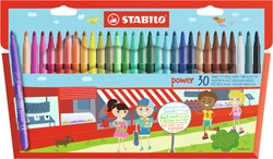 Viltstift STABILO power 280/30 assorti etui à 30 stuks