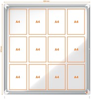 Buitenvitrine Nobo Premium Plus 12xA4 draaideur magnetisch-3