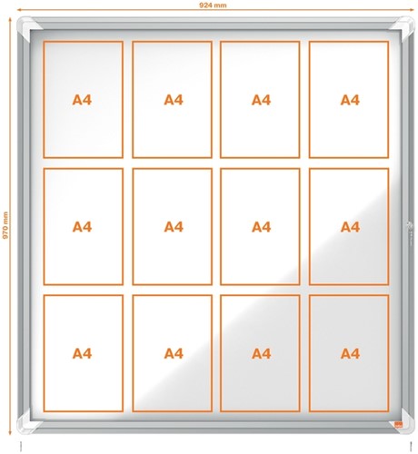 Buitenvitrine Nobo Premium Plus 12xA4 draaideur magnetisch-3