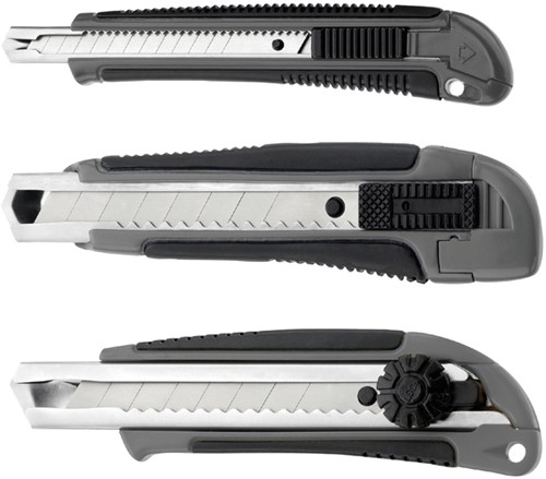 Snijmes Westcott professional 18mm met draaisluiting grijs/zwart-2