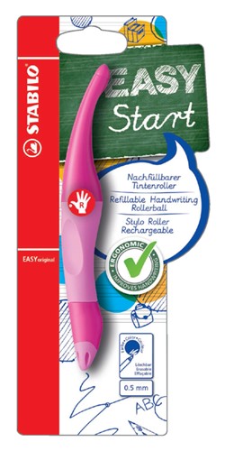 Rollerpen STABILO Easyoriginal rechtshandig roze/lichtroze blister à 1 stuk