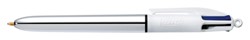 Balpen Bic 4kleuren shine medium zilver