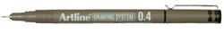 Fineliner Artline technisch 0.4mm zwart